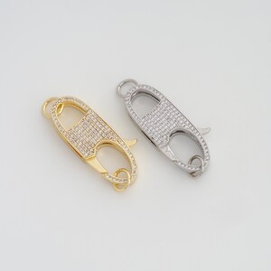 18K Gold Filled Lobster Clasp Dainty Gold CZ Spring Clasp for DIY Jewelry Necklace Findings Making Supply