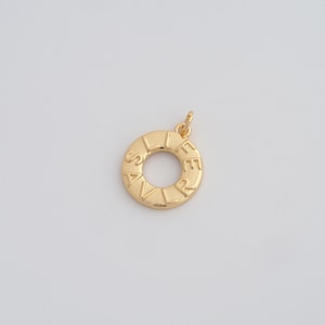 18K Gold Filled Round Pendant Dainty Letter Charms for DIY Jewelry Necklace Findings Making Supply