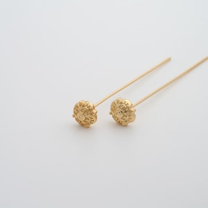 5 pcs 18K Gold Filled Flower Head Pins Dainty Gold Flower Head Pins for DIY Jewelry Necklace Findings Making Supply