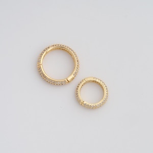 18K Gold Filled Snap Clasp Dainty Gold CZ Openable Clasp for DIY Jewelry Necklace Findings Making Supply