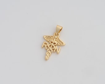 18 kt gold filled hanger gediplomeerde verpleegkundige sierlijke medische bedels voor doe-het-zelf sieraden ketting bevindingen Making Supply