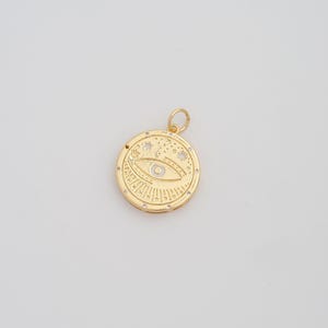 18K Gold Filled Enamel Evil Eye Pendant Dainty CZ Devil Eye Charms for DIY Jewelry Necklace Findings Making Supply
