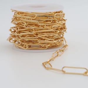 3,28 Ft 18K Gold Filled Paper Clip Ketten Zierliche Gold Halbfertige Ketten für DIY Schmuck Halskette Zubehör