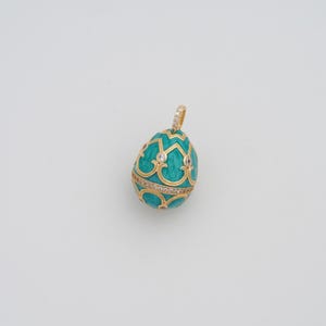 18K Gold Filled CZ Easter Egg Pendant Dainty Enamel Egg Charms for DIY Jewelry Necklace Findings Making Supply