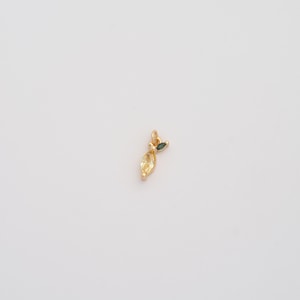 18K Gold Filled Fruit Pendant Dainty CZ Mango Charms for DIY Jewelry Necklace Findings Making Supply