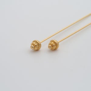 5 pcs 18K Gold Filled Flower Head Pins Dainty Gold Flower Head Pins for DIY Jewelry Necklace Findings Making Supply