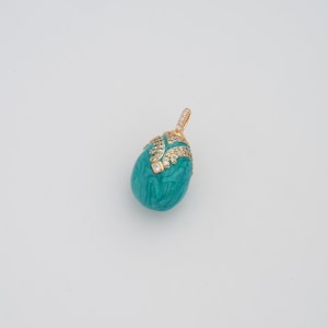 18K Gold Filled CZ Easter Egg Pendant Dainty Enamel Egg Charms for DIY Jewelry Necklace Findings Making Supply