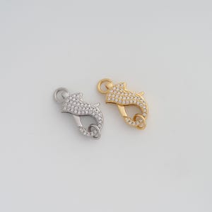 18K Gold Filled Lobster Clasp Dainty Gold CZ Spring Clasp for DIY Jewelry Necklace Findings Making Supply
