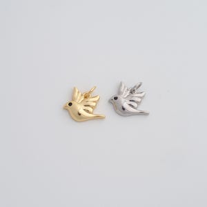18K Gold Filled Bird Pendant Dainty Flying Charms for DIY Jewelry Necklace Findings Making Supply