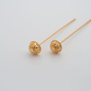 5 pcs 18K Gold Filled Flower Head Pins Dainty Gold Flower Head Pins for DIY Jewelry Necklace Findings Making Supply