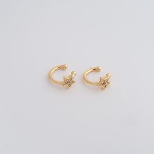 18K Gold Filled Non Piercing Cartilage Clip Earrings CZ Cuff Earrings Valentine Gift·Engagement Gifts·Wedding Gifts·Perfect Gift for Her/Him