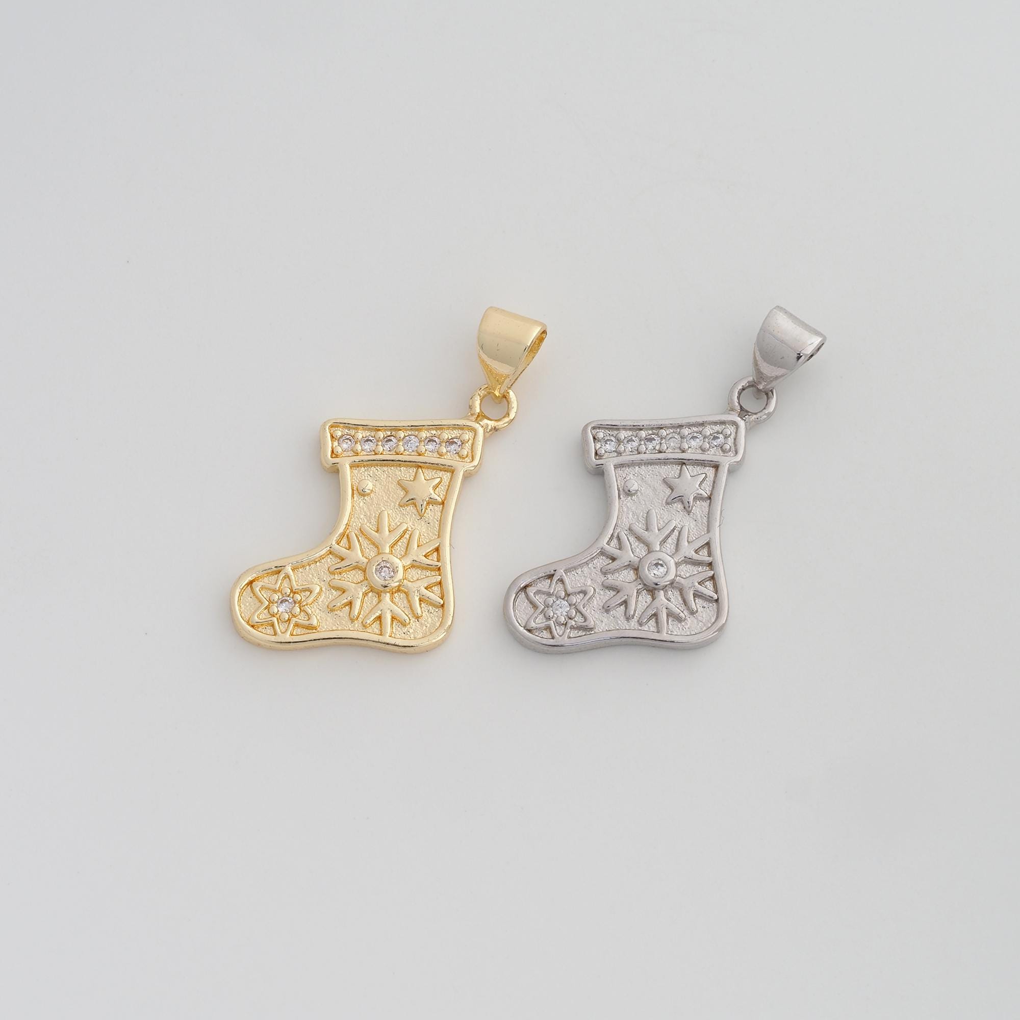 Zephyra 4 Stück Mini Weihnachtsstrümpfe 16x13 Cm - Nikolausstrumpf Set Mit Weihnachtsmann Schneemann Bär Rentier