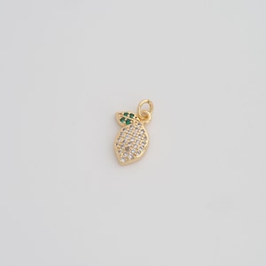 18K Gold Filled Mango Pendant Dainty CZ Fruit Charms for DIY Jewelry Necklace Findings Making Supply