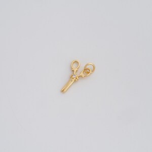 18K Gold Filled Scissors Pendant Dainty CZ Scissors Charms for DIY Jewelry Necklace Findings Making Supply