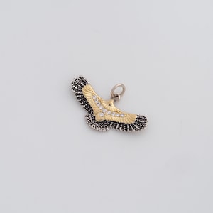 18K Gold Filled Eagle Pendant Dainty CZ Animal Charms for DIY Jewelry Necklace Findings Making Supply