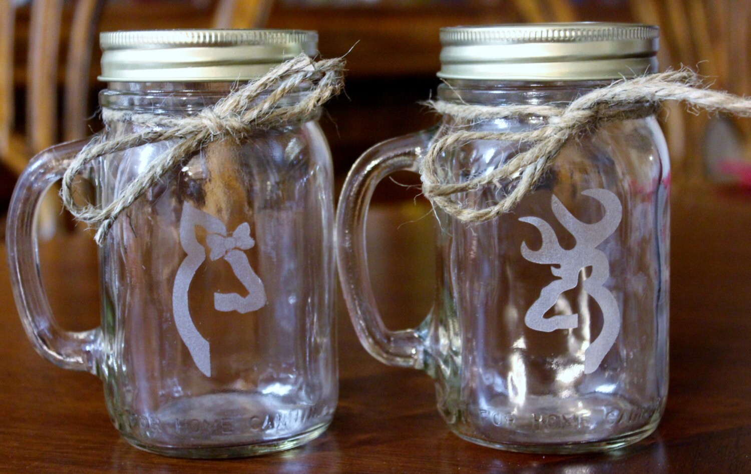 2 Engraved Mason Jar Mugs Personalized Mason Jar mugs Etsy