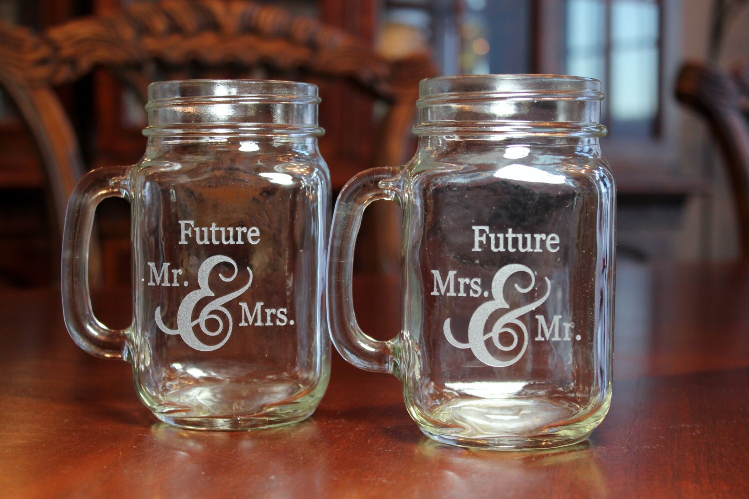 2 Mason Jars Mugs Personalized Mason Jar Mugs Engraved Mason Etsy