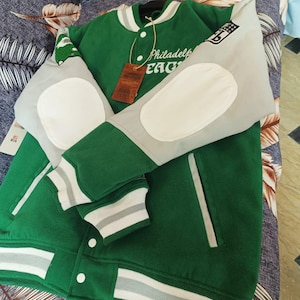 Mitchell Ness Philadelphia Eagles NWT Princess Diana Varsity Jacket Size: XL