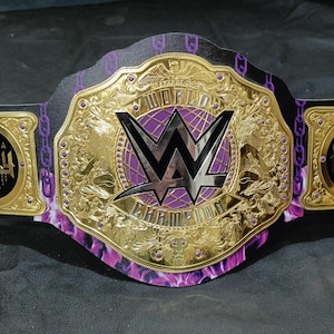 Custom Rhea Ripley Championship Belt: Brass Plates, Printed Strap