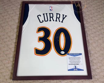 Curry Signed #12 GSW Jersey with Beckett COA - With/without Frame