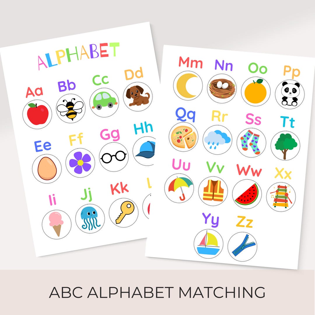 ABC Alphabet Matching Game | Montessori Printable (digital Download) - Etsy