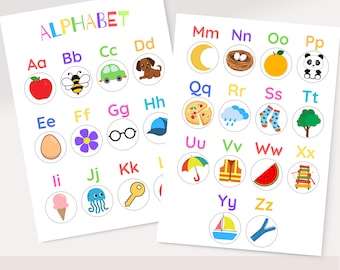 Juego de emparejamiento del alfabeto ABC / Montessori imprimible (descarga digital)