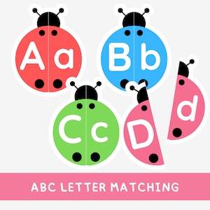 Ladybug Alphabet Matching Cards: Montessori Learning Activity (PDF Download A4 Size)
