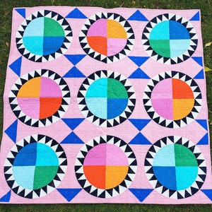 Colorful Pink Crib Quilt