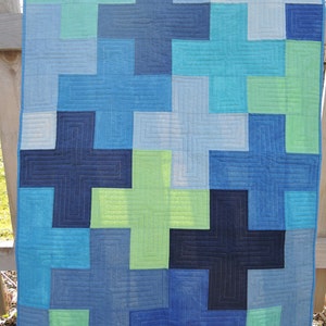 Blue and Green Plus Quilt