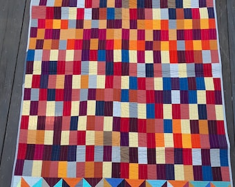 Rot, Orange und andere warme Farbe Krippe Quilt