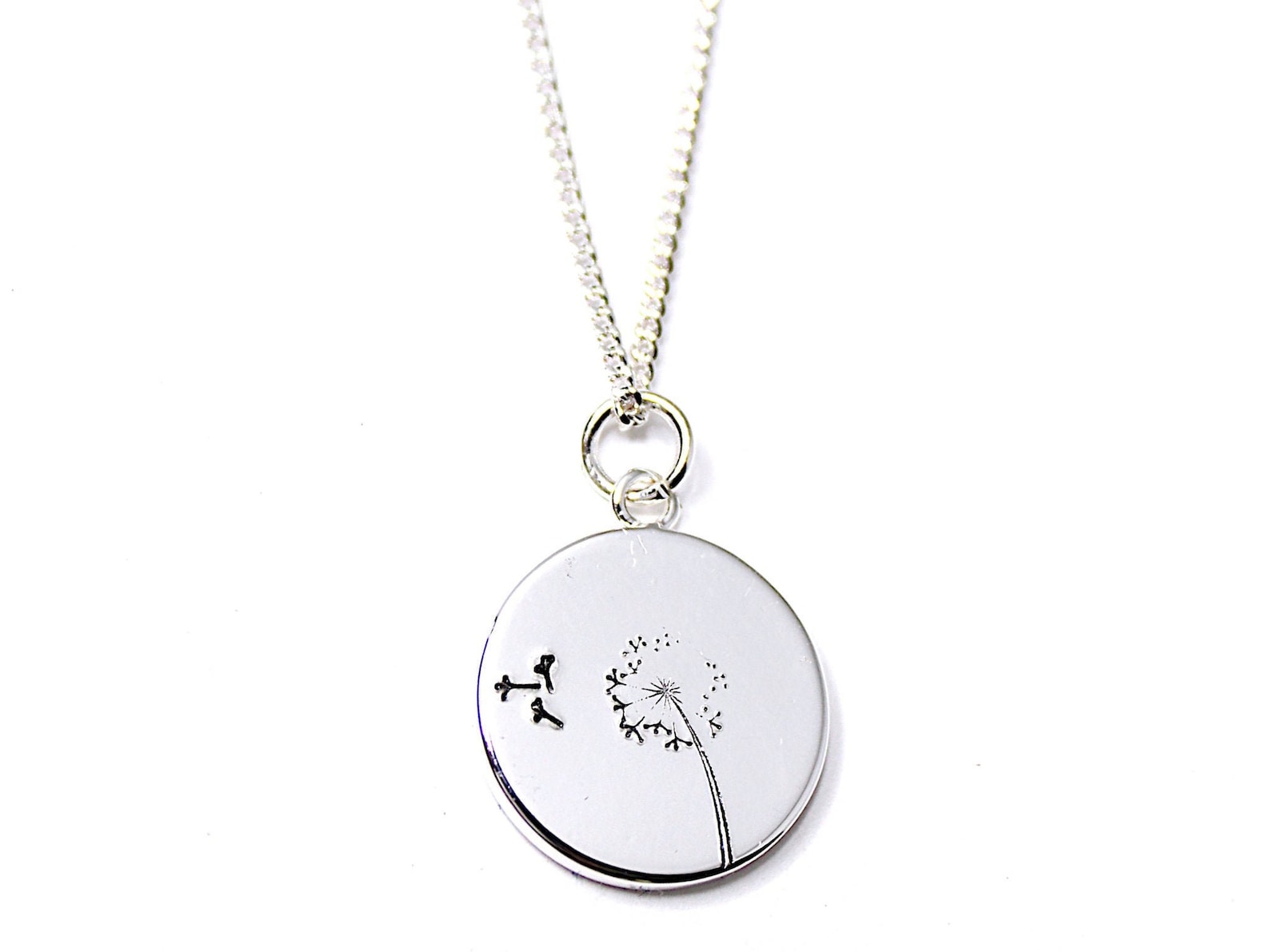 hand-stamped dandelion necklace for military kids who are known as dandelions