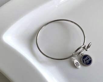 Pulsera de la Fuerza Espacial: Joya con dijes militares (Tono plateado, ajustable)