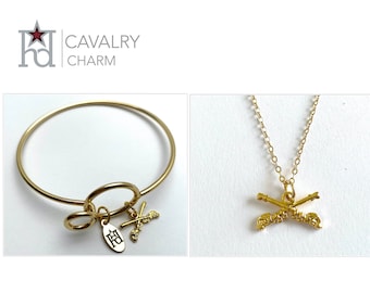 Cavalry Jewelry - Army Branch Charm Necklace and Bracelet