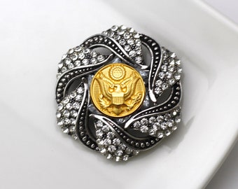Broche de botón militar (Ejército, Fuerza Aérea, Guardia Costera, Infantería de Marina, USMA)
