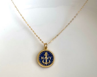 Navy Necklace - Military Branch Charm