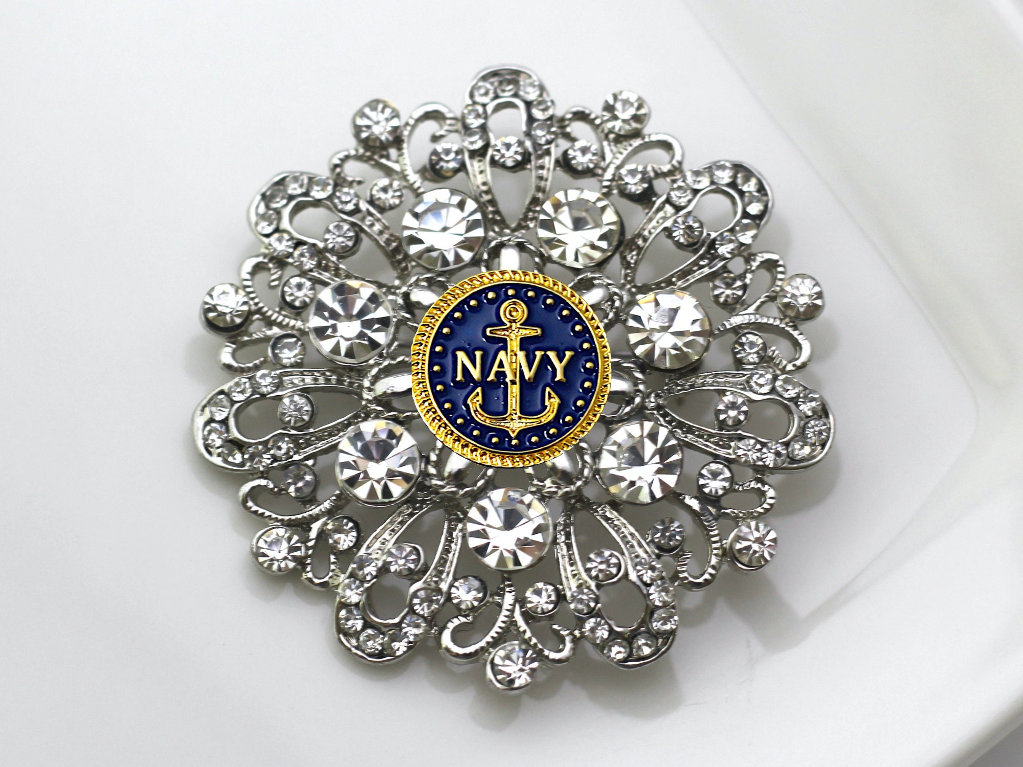 Navy brooch best sale