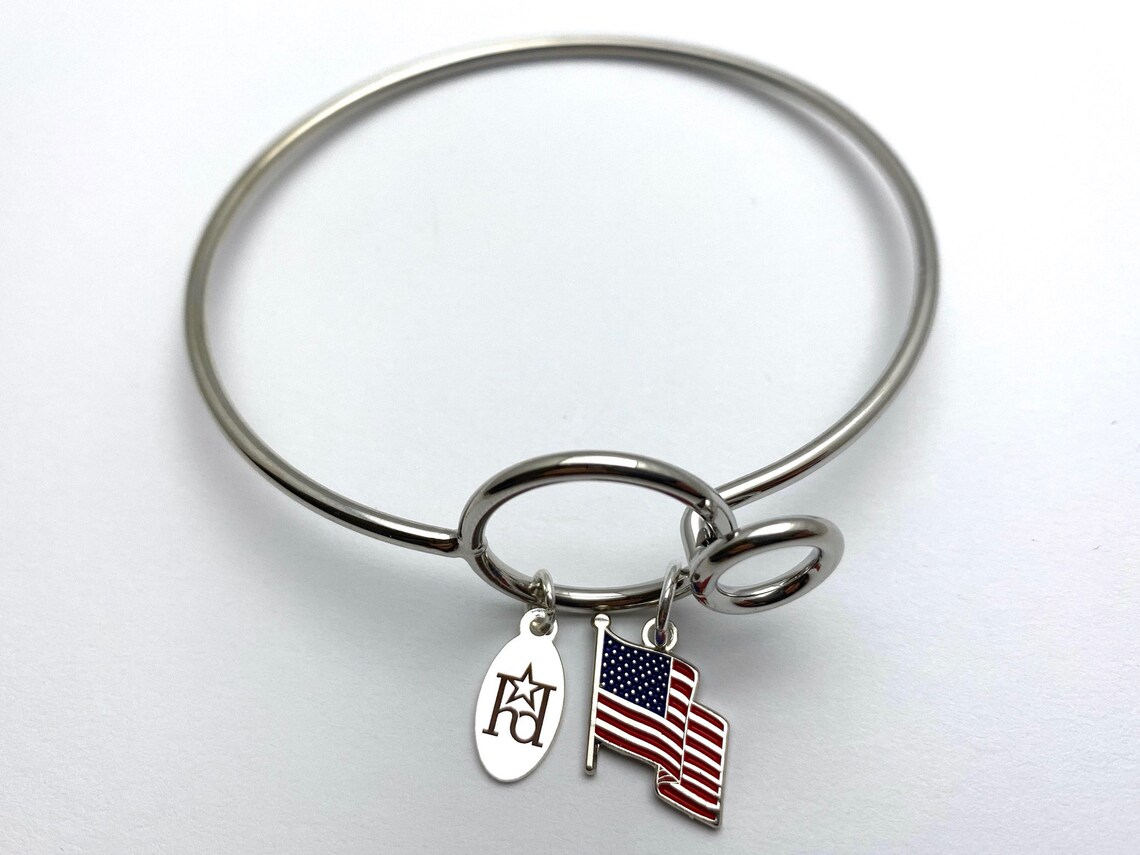 American Flag Charm Bracelet Patriotic American Flag - Etsy