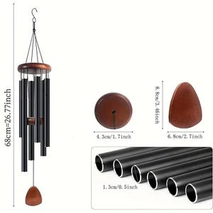 26 Inch Outdoor Wind Chimes – Large Aluminum Chimes for Garden, Porch, Balcony & Farmhouse Decoration – Relaxing Melodic Sound, Gift for Her image 3