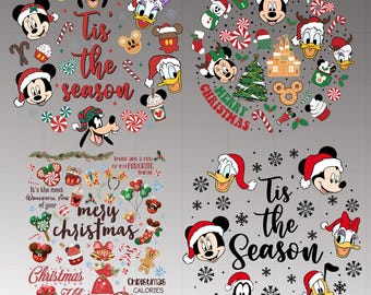 Disney Christmas Design 300 Dpi, Mouse and Friends Png Bundle, Disneyland Christmas Png Download files, Disneyworld T-shirt Design