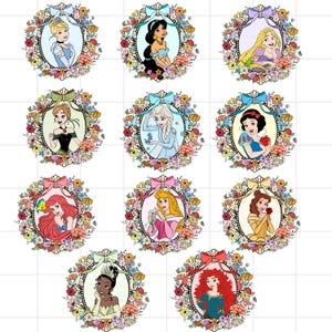 Coquette Mirror Princess Characters PNG Bundle, Princess Coquette Bow Digital Files, Family Trip Png, Family Vacation Png