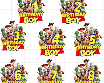 Toy Story PNG, Toy Story Birthday Png Bundle, Buzz and Woody PNG, Toy Story birthday png, Toy Story Name cake topper, Edit the name and age