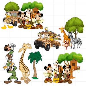 Mickey and friends safari characters, Animal Kingdom Pack PNG, Disney Safari Pack PNG, Safari Disney Characters Png, Instant Download
