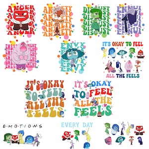 Bundle 10+ Inside Out It's Okay To Feel All The Feels Png, Emotions Mental Health Png, Cartoon Emotions Friends, Therapist Psychologist Png