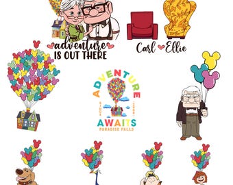 Adventure Awaits Paradise Falls Png, Up Png For Sublimation, Up Png, Adventure is Out There Png, Old Man Coming Trough, Kevin House Balloon