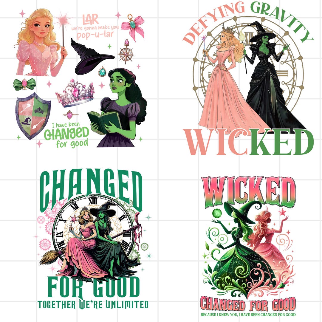 Wicked Problem Pink Wicked Pink and Green Png Bundle, Glinda’s Pink Potion Club Png ...