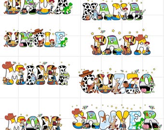 Custom Toy Story Family PNG Bundle, Dad Mom Sis Bro PNG, Disney Pixar Digital Download, Cute Cartoon Png Design,Birthday Matching Family Png