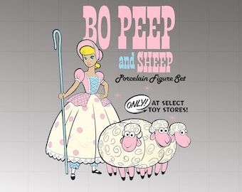 Bo Peep y oveja PNG, Toy Story PNG, Bo Peep PNG, Toy Story retro PNG, Bo Peep SVG, Chicas vaqueras PNG, Escuadrón de chicas PNG, Solo PNG