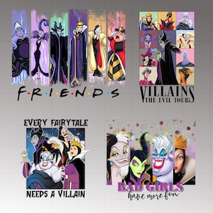 Bad Witches Club Png , Villains Character Png, Retro Halloween Witch Png, Halloween Villains Wicked Png, Villains Friends, Instant Download