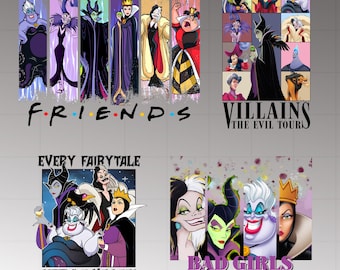 Bad Witches Club Png , Villains Character Png, Retro Halloween Witch Png, Halloween Villains Wicked Png, Villains Friends, Instant Download