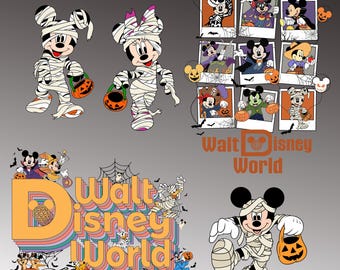 Halloween Mickey and Friends Png, Halloween Png, Trick or Treat Png, Mummy Mickey, Mummy Minnie, Halloween Kids , Png Files For  Sublimation